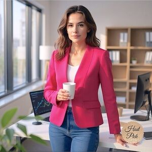 JONES STUDIO® Open Front Pink Fuchsia Blazer